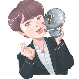 ❤️ Jin Jin, BTS, Kpop, Idol, süß, Porträt, Cartoon telegram sticker