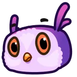 🦉 올빼미, 새, 동물, 만화, 귀여운, 보라색, 조류 telegram sticker