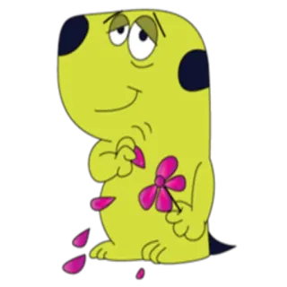 🤔 Dessin animé, Chien, Fleur, Amour, Animé whatsapp sticker