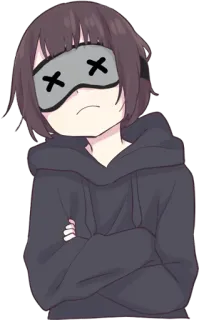 😵 Anime, Manga, Fille, Triste, Mort, Inexpressif whatsapp sticker