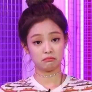 😬 Jennie kpop, meme, expressão, menina, mulher, decepcionado/a whatsapp sticker