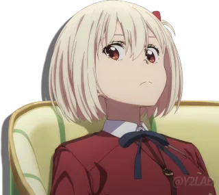 🤨 anime, garota, cabelo loiro, fofa telegram sticker