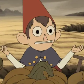 🍫 Wirt Over the Garden Wall 卡通, 电视节目, 南瓜, 困惑, 沃特, 花园墙外, 角色 telegram sticker