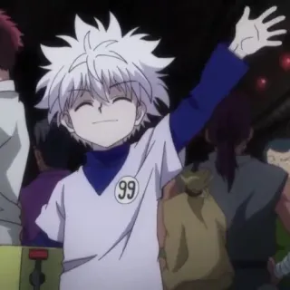 🙋 Killua Hunter x Hunter Anime, Killua, Hunter x Hunter, Cartoon, Figur telegram sticker