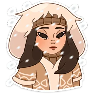 🌨 inverno, neve, abbigliamento, donna, ritratto, adesivo, cartone animato telegram sticker