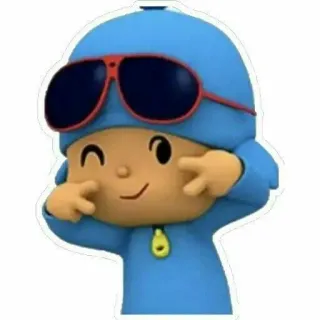 😎 Pocoyo Pocoyo, Cartoon, Personage, Zonnebril, Knipoog telegram sticker