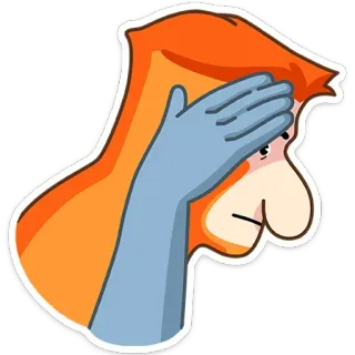 🤭 Dessin animé, Personnage, Facepalm, Déception, Gêne, Cheveux orange telegram sticker