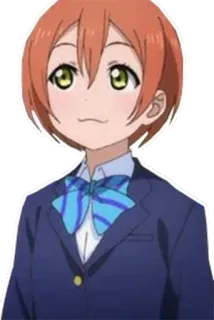 🐱 Rin Hoshizora Love Live! Anime, Idol, Uniforme scolastica, Cartone animato, Carino, Ragazza whatsapp sticker