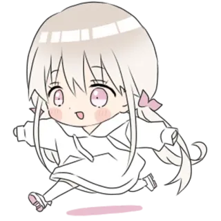 🦄 chibi, anime, correndo, fofa, menina, adesivo telegram sticker