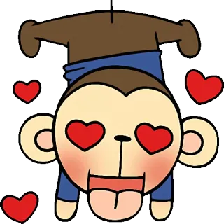 😍 monkey, love, hearts, animal, cartoon, cute telegram sticker