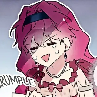 💭 CRUMPL woman, anime, cartoon, pink hair, dress telegram sticker