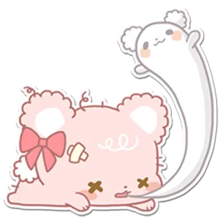 😓 urso, fantasma, kawaii, fofo, adesivo, desenho animado, personagem telegram sticker
