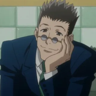 ☺️ Leorio Hunter x Hunter Anime, Charakter, Arzt, Brille, Anzug telegram sticker