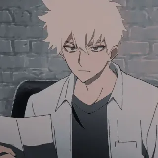 🌊 Anime, Mangá, Personagem, Cabelo Branco, Homem, Lendo telegram sticker