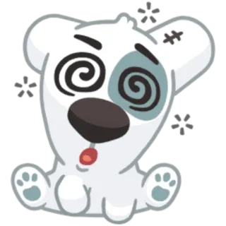 🥴 cartoon, dog, dizzy, sick, animal telegram sticker