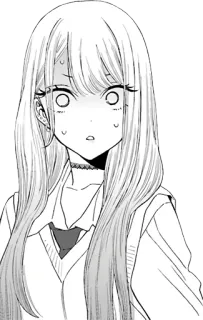 😨 Аниме, Манга, удивлённая, девушка, мультфильм telegram sticker