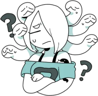 ❔ question marks, confused, thinking, cartoon, illustration, character telegram sticker