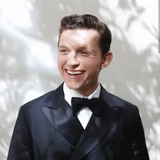 ⚙ Tom Holland actor, celebridad, esmoquin, retrato, hombre whatsapp sticker
