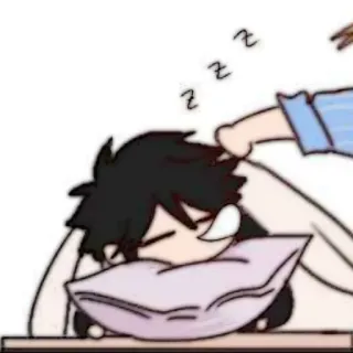 🐈‍⬛️ zzz schlafend, müde, Cartoon, Schlaf, faul, Kopf auf Kissen, zzz whatsapp sticker