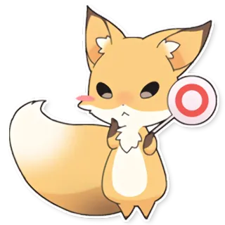 👌 fuchs, tier, süß, kreis, okay, chibi whatsapp sticker