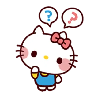 🤔 Hello Kitty hello kitty, cartoon, question, cute, kawaii telegram sticker