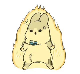😡 kelinci, marah, imut, ilustrasi, hewan, kartun whatsapp sticker