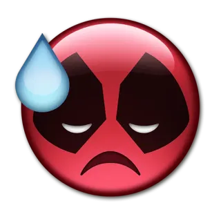 😓 Deadpool superhero, comic, marvel, sad, emoji telegram sticker