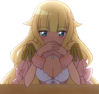 🤓 anime, dziewczyna, blondynka, urocza, księżniczka, kreskówka, ilustracja telegram sticker
