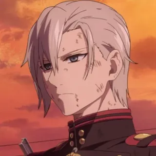 ⛓ anime, character, war, uniform, blood, scars telegram sticker