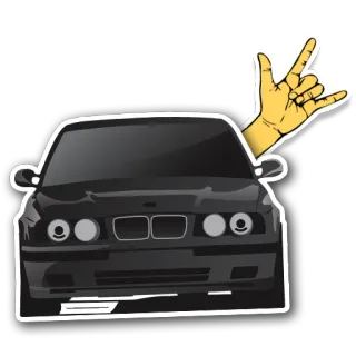 🤟 samochód, auto, pojazd, transport, E34, BMW telegram sticker