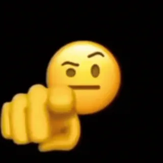 🤓 emoji, pointing finger, gesture, face, mocking, yellow, humor telegram sticker