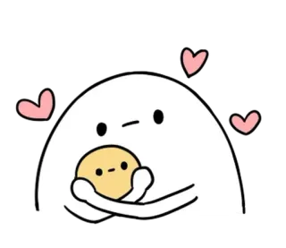 🥚 fofo, amor, coração, desenho animado, kawaii, adorável, feliz, reconfortante telegram sticker