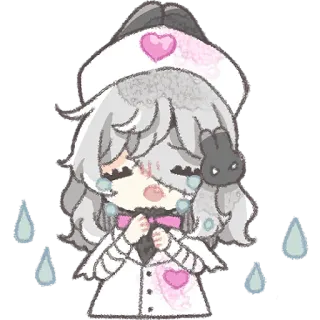😭 Anime, Llorando, Enfermera, Kawaii, Triste telegram sticker
