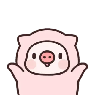 🤷‍♀️ 子豚, 動物, アニメ, かわいい, ピンク, パーカー telegram sticker