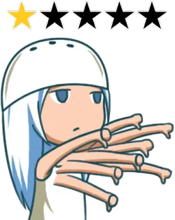 👎 autocollant, dessin animé, évaluation, une étoile, personnage whatsapp sticker