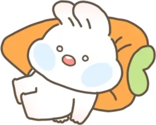 💬 coniglio, carino, animale, kawaii, coniglietto, cartone animato telegram sticker
