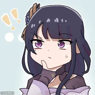 💠 Raiden Shogun Genshin Impact อนิเมะ, เก็นชิน อิมแพ็ค, ไรเดนโชกุน, ตัวละคร, คิด, น่ารัก telegram sticker