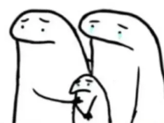 😟 triste, chorando, família, emoção, desenho animado whatsapp sticker