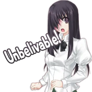 😱 Unbelivable! anime, garota, adesivo, expressão, choque, inacreditável telegram sticker