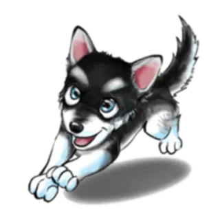 😌 chó, chó con, dễ thương, động vật, husky, thú cưng, tinh nghịch telegram sticker