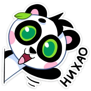 👋 НИХАО Panda, Dessin animé, Mignon, Bonjour, Ni hao telegram sticker