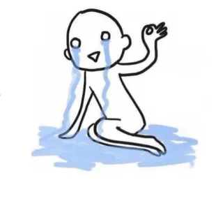 🥲 llorando, lágrimas, triste, emoción, dibujos animados, dibujo, personaje, blanco whatsapp sticker