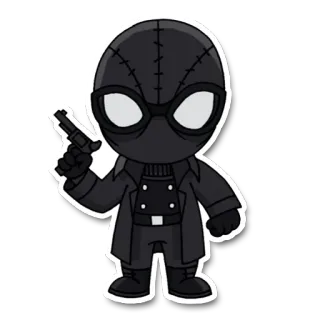 🕸 spider-man, gun, weapon, vigilante, comic book, superhero telegram sticker