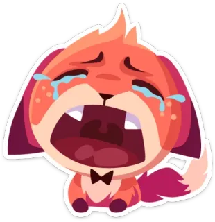 😭 piangere, cane, triste, cucciolo, cartone animato telegram sticker