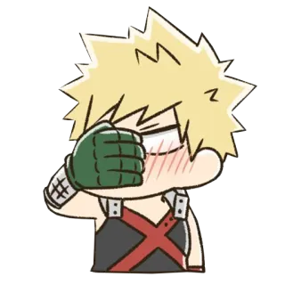 🤭 Bakugo My Hero Academia Anime, Manga, Held, Explosie, Boos telegram sticker
