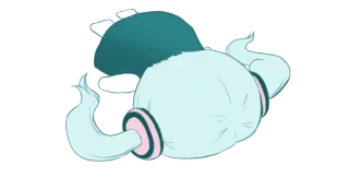 😵 귀여운, 괴물, 만화, 청록색, 유령, 카와이 telegram sticker