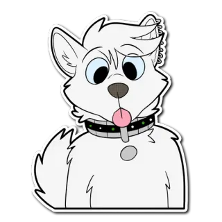 😛 hond, dier, tong, schattig, halsband telegram sticker