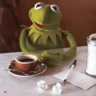 ☕ Kermit Kermit la grenouille, café, Muppets, marionnette, boisson, vert telegram sticker