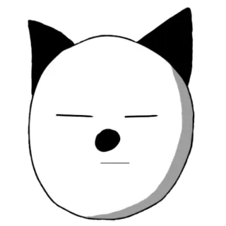 😑 แมว, สัตว์, การ์ตูน, สติกเกอร์, น่ารัก, ขาวดำ telegram sticker