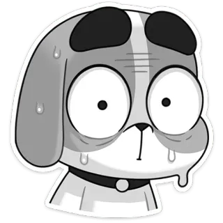 🥵 dog, cartoon, nervous, sweating, worried, anxious telegram sticker